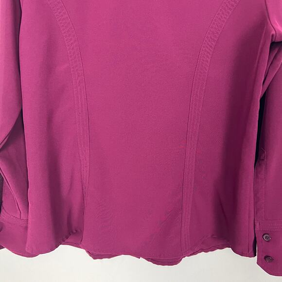Roz & Ali Magenta Button Down Shirt Casual Workwear - Picture 10 of 13